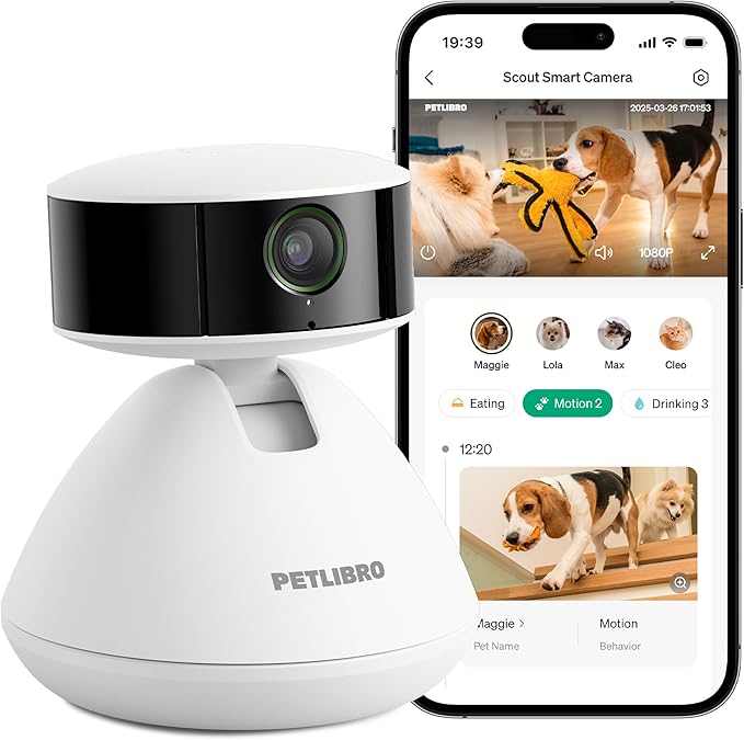 PETLIBRO AI Dog Camera Pet Camera Indoor with Phone App [Multi-Pet Recognition, Daily Activity Analysis & Smart Summaries] Cat Cam 360° View, 1080P Dog Cam Night Vision, 2-Way Audio Home Camera WiFi