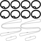Weewooday 8 Pcs Dog Tag Silicone Silencer Military Engraved Dog Tag with 4 Stainless Steel Chain Black Army Pet Tags Cover Rubber ID Protector for Collar Reduce Noise