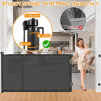 196 Inch Retractable Baby Gates Extra Wide, 41 Inch Reinforced Extra Tall Gate for Large Openings, Mesh Safety Gate for Kids Pets, Retractable Dog Gate for Pool Garages Doorway Indoor Outdoor, Black