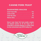 Nature's Logic Grain-Free Canned Dog Food - 95% Animal Proteins - 100% Natural Wet Dog Food Cans - No Common Allergens - All Life Stages - Ideal for Sensitive Dogs - Pork (13.2 oz, 12 Pack)