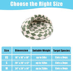 Dog Beds for Small Dogs, Cat Bed Cave, Washable Cute Cat Bed, Cozy Nook Pet Bed for Dogs or Cats, Anti-Slip Puppy Bed Fits up to 22 lbs Pets(Grid Green, 24" x 24")