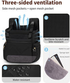 OFY Cat Carrier Puffy Backpack Breathable Small Dog Front Backpack Large Space for Small Dogs, Drawstring & Water-Resisant Pet Bag for Travel Hiking, Black Patent Pending