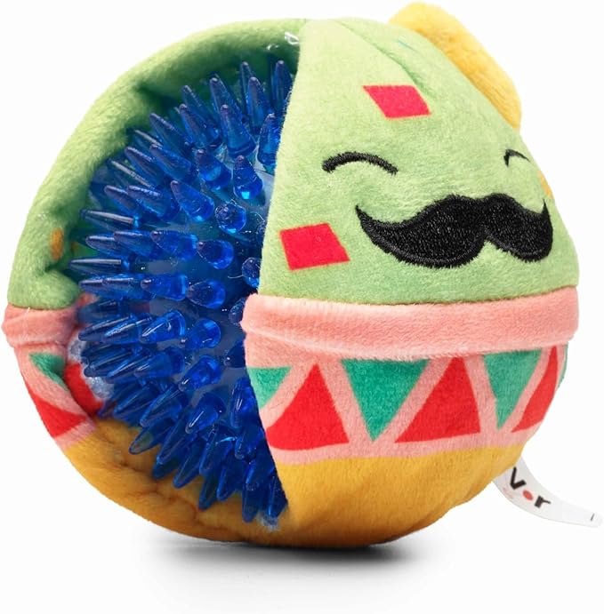 Flourish Pets 2 in 1 Multi-Layer Chew Toy for Active Dogs | Non-Toxic BPA Free Double Stitched Soft Fabric Exterior Dog Toys | Long-Lasting Dog Plush Toys – Mr. Guac 3.5"