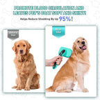 Dog Brush for Shedding Short Long Haired Cats, 5 in 1 Pet Grooming Kit for Small Medium & Large Animals. Removes Loose Fur, Mats, Tangled. Easy Cleaning. Undercoat Rake + Steam Brush Included