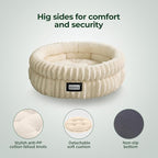 BALANCE Cat Bed Kitten Bed, Washable Round Cat Beds for Indoor Cats,Super Soft Plush Faux Fur Pet Bed for Puppy and Kitten with Anti-Slip Bottom