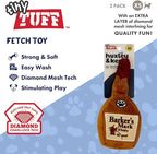 Huxley & Kent Funny Dog Toy w/Squeaker – Power Plush Squeaky Dog Toys for Small Dogs – Durable Small Stuffed Animal for Indoor Play & Fetch - Tiny Tuff Barker's Mark