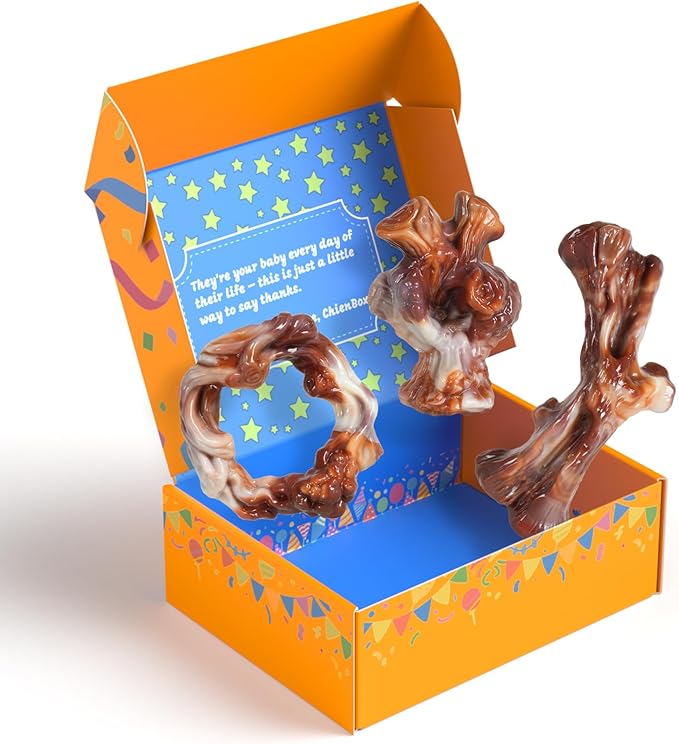 Dog Toys for Aggressive Chewers: Gift Box with 3 Pack Dog Chew Toys, Indestructible Dog Toy for Large Dogs, Tough Dog Toys to Keep Them Busy, Chew Toys for Dogs Birthday, Bacon Flavor 2593-2