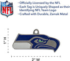 NFL Seattle Seahawks Engraving Pet ID Shapes - 32 Team Logo Dog & Cat Tags with 3 Lines of Custom Text for Tracking & Safety - Stainless Steel Pet ID Tags