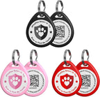 3 Pack Dog Tags Personalized, QR Code Pet ID Tags for Dog Collar, Online Profile, Scan Location Alerts, Black,Pink,Red