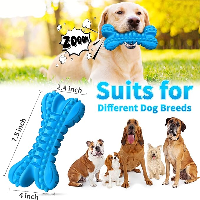 LEGEND SANDY Dog Toys for Aggressive Chewers Large Breed, Durable Dog Bones Squeaky Chew Toy, Nearly Indestructible Dog Toys for Large, Tough Natural Rubber Puppy Chew for Medium Teeth Cleaning