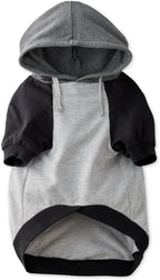 Rocky – The Orginal Lightweight Hooded TEE 100% Organic Cotton Dog Hoodie Pet Coat Sweater for Small, Medium, Large Dogs, Heather Gray Color Block, XX-Small