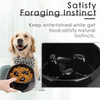 SUPERDESIGN Slow Feeder Dog Bowl Cat Bowl 1/2 Cup Slow Feeding Dog Bowl for Small Medium Breed Anti Gulping Healthy Eating Interactive Bloat Stop Fun Alternative Non Slip Puzzle Dog Food Bowl, Black
