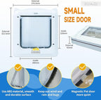 4 Way Locking Weatherproof Pet Gate - Cat & Dog Door for Sliding Glass Door (12.7''x11'', Inter Size 8.7''x7.9'')