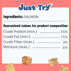 Just Try 6.70 oz Freeze-Dried Salmon Dog Treats & Cat Treats Food Topper- Single Ingredient, Grain-Free, High Protein Snack for Training