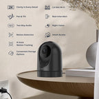 2K Pan/Tilt Indoor WiFi Security Camera with Motion Detection & Auto Tracking, Night Vision, 2-Way Audio, Siren, SD/Cloud Storage (2, Black)