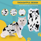 Avont Cat Recovery Suit - Kitten Onesie for Cats After Surgery, Cone of Shame Alternative Surgical Spay Suit for Female Cat, Post-Surgery or Skin Diseases Protection -Cow(S)