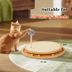 Cat Scratcher, Cat Natural Sisal Scratching Pad, Kitten Interactive Toy with Ball Track Spring Ball for Chasing Hunting Mental Physical Exercise Puzzle