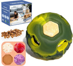 5-in-1 Dog Enrichment Toy – Bite & Brush Freeze Ball, Dog Toys, Interactive Chew Toy for Large Aggressive Chewers (25-85 lbs), Freezable Bone for Dogs, Homemade Treat Dispenser (Green, Large)