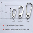 IVIA Dog Tag Clips / 2 Pack/Multiple Size 304 Stainless Steel Quick Clip with Rings/Easy Change Dog Cat ID Tag Holder for Small pet Collars and Harnesses.(2 Small Silver)