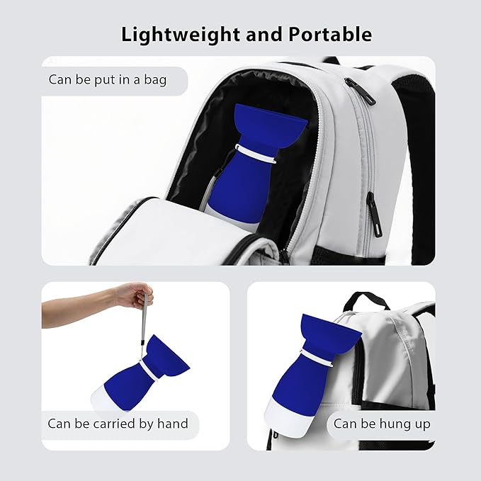 Portable Pet Water Bottle - 20 oz with 8.8 oz Food Container,Silicone Leakproof Travel Bottle for Dogs Cats, Detachable Feeding Dish for Walking Hiking Travel Blue