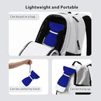 Portable Pet Water Bottle - 20 oz with 8.8 oz Food Container,Silicone Leakproof Travel Bottle for Dogs Cats, Detachable Feeding Dish for Walking Hiking Travel Blue