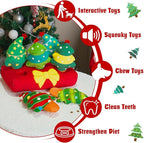 Christmas Hide and Seek Dog Toys, Squeaky Interactive Puzzle Dog Toys for Boredom and Stimulation, Dog Enrichment Toys for Small and Medium Dogs (Christmas Trees, Pack of 6)