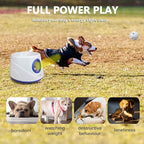 Automatic Ball Launcher for Dogs,Dog Ball Thrower Launcher with 3 Launching Distance 20-45FT,6 2.3 Inch ETPU Tennis Balls,Interactive Dog Toys Indoor Outdoor Ball Thrower Machine for Small/Medium Dogs