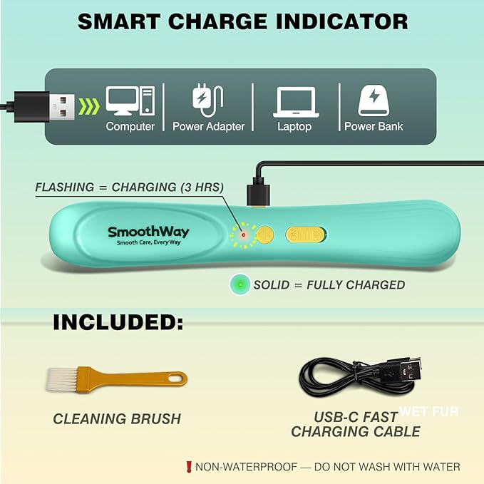 Professional Dual-Mode Flea Comb for Poodles – Micro-Current Assist, Audible Alert, Negative Ion Detangler & Dematting Grooming Tool, USB-C Rechargeable for Long-Haired Pets