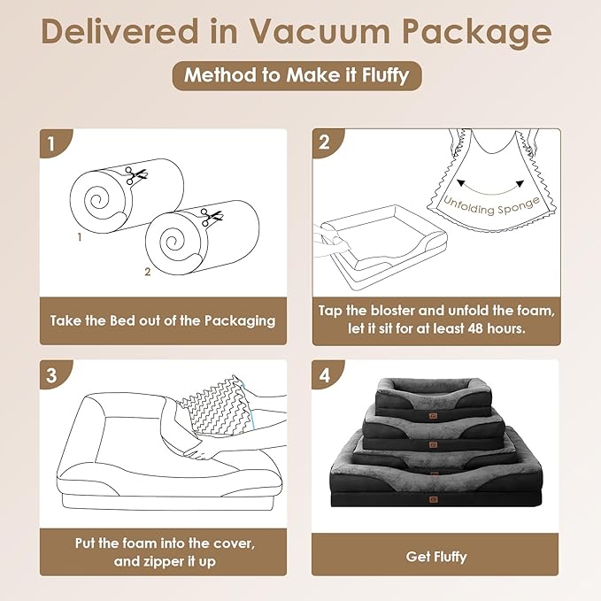 EHEYCIGA Memory Foam Dog Bed for Medium Size, Orthopedic Dog Sofa with Sides and Waterproof Liner, Washable Bolster Pet Bed Couch with Removable Cover, 30x20x6.5 Inch, Grey/Black