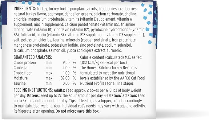 The Honest Kitchen Grain Free Minced Turkey in Bone Broth Gravy Wet Cat Food, 2.8 oz x12