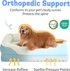 Washable Orthopedic Large Dog Bed - Removable Orthopedic Dog Bed XL with Bolster Extra Large Dogs Beds with Washable Cover Non-Slip Bottom