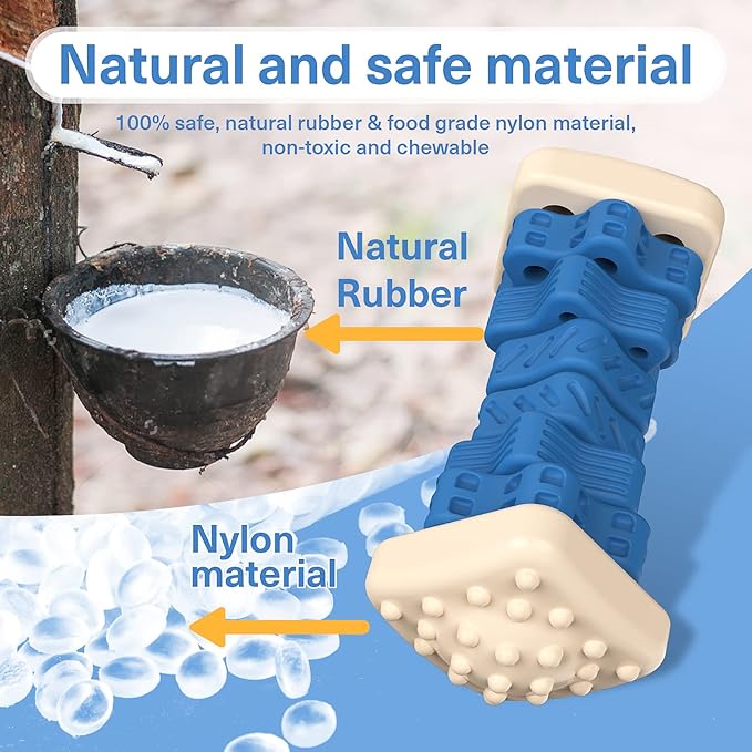 Indestructible Dog Toys for Aggressive Chewers, Tough Dog Chew Toys, Cognitive Dog Toys with Beef Flavor, Enrichment Toys for Dogs for Large Medium Small Dogs