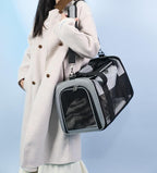Cat Dog Carrier for Small Medium Pets up to 18 Lbs, Lightweight Portable Pet Bag, TSA Airline Approved Carrier, Soft Sided Cat Bag, Collapsible Travel Carrier(17x11x11 Grey)