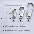 IVIA Dog Tag Clips/Multiple Size 304 Stainless Steel Quick Clip with Rings/Easy Change Pet ID Tag Holder for Small/Medium/Large Dog Cat Collars and Harnesses.(3 Pack)