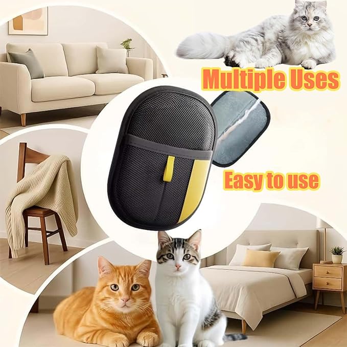 3pc Pet Hair Removal Glove,Pet Grooming Gloves,Cat Grooming for Hair Removal,Versatile Reusable Pet Hair Remover Glove