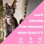 Travel Cat Strawberry Shortcake Harness & Leash Set - Adjustable Fit Mesh Cat Harness with Reflective Strap - Harness for Cats, Kittens for Outdoor (Strawberry Shortcake, Medium)