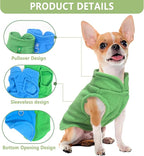2 Pieces Fleece Dog Sweater Vest Winter Warm Dog Sweaters for Small Dogs Male Female Fall Pullover Doggie Clothes with D-Ring Soft Puppy Cold Weather Coat Clothing (Blue,Green, Medium)