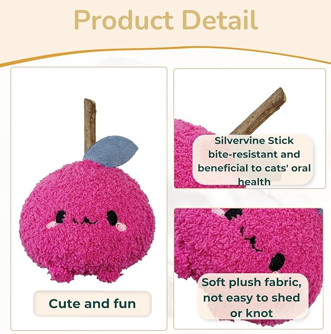 Durable and lnteractive Cat Teething Stick Toys: Chewing Stick, Grinding Teeth Rod, and chewable Cat Doll for Your Pet's Entertainment (Red)