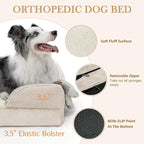 Comfort Expression Small Dog Beds Waterproof Orthopedic Foam Dog Sofa Beds for Small Dogs Comfy Pet Bed with Washable Removable Cover & Non-Slip Bottom(X-Small,Beige)