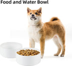 Ceramic Dog Bowl, Food and Water Bowl for Medium Breed Dog, Pet Bowl for Replacement (7.3 inch, Single Bowl, White)