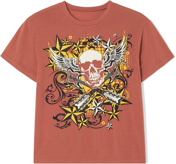 Women Y2K Graphic T-Shirts Summer Short Sleeve Punk Gothic Tee Tops Vintage 90s Aesthetic Emo Clothes Streetwear