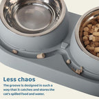 Automatic Cat Feeder and Water Dispenser with Stainless Steel Bowl, Pet Food Bowl for Small Medium Dog Puppy Kitten