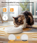 Casfuy Automatic Cat Feeder Cordless - Automatic Cat Food Dispenser for Wet Moist Food with 4 Ice Packs Rechargeable Auto Feeder for Cats Small Dogs with Programmable Timer Low Battery Indicator