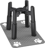 CZPET Dog Bowl Stand with Mat with Adjustable Height and Width, Raied Elevated Water & Food Feeder for Medium & Large Dogs, Stable and Anti-Slip