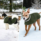Dog Winter Coat Warm Padded Puppy Jacket Windproof Water Resistant Clothes for Small Medium Large Pets Christmas Sweater Outfit Vest(Green, M)