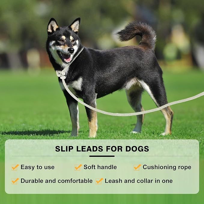 Lynxking Dog Leash Slip Lead Reflective Breathable Rope Comfortable Strong No Pull Slip On Pet Training Lead for Dogs