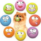 Squeaky Dog Toys Soft Latex Rubber Squeaky Dog Balls for Puppy Small Pet Dogs (8 Pack) (Round Balls)