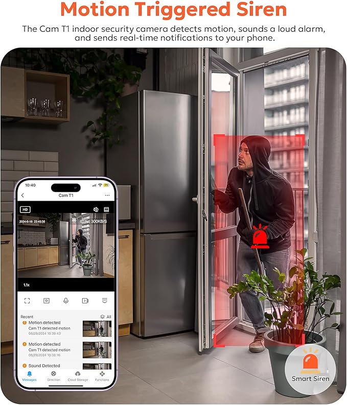 owltron Indoor Security Camera 2K, 2.4GHz WiFi Cameras for Home Security Baby Monitor Camera with Motion/Cry Detection, Pet & Dog Cam with Phone App, Night Vision, 2-Way Audio, Works with Alexa