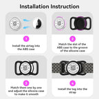 QR Code Airtag Holder, Scan QR Code Send Location Alert Email, Waterproof Full Body Protection Anti-Lost Air Tag Case, Airtag Accessories for Dog, Cats, Collar, Backpack (Pink, Regular)
