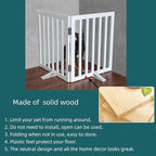 ZJSF Freestanding Indoor Dog Gate for House Foldable Wood White Puppy Gate for Doorways Pet Gate for Stairs Extra Wide Pet Fence 32" Height 2 Panels